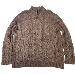 Lauren Ralph Lauren Brown Cable Knit Turtleneck Sweater
